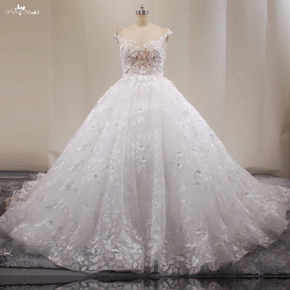 Best Customized Ball Gown Wedding Dress With 3D Flowers Manufacturers From China | Yiaibridal RSW1795 6