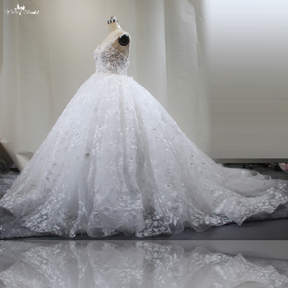 Best Customized Ball Gown Wedding Dress With 3D Flowers Manufacturers From China | Yiaibridal RSW1795 8