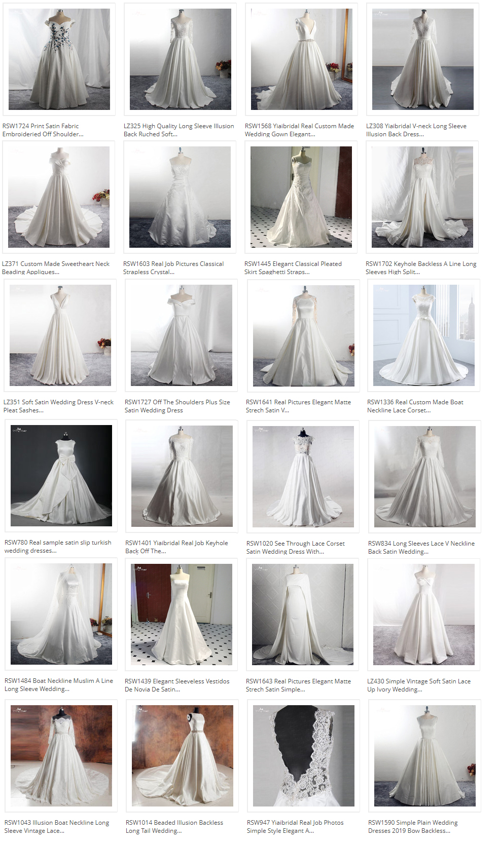 Customized V Neckline Plus Size Wedding Dress Satin Dress For Big Women RSW1799 manufacturers From China | Yiaibridal 8