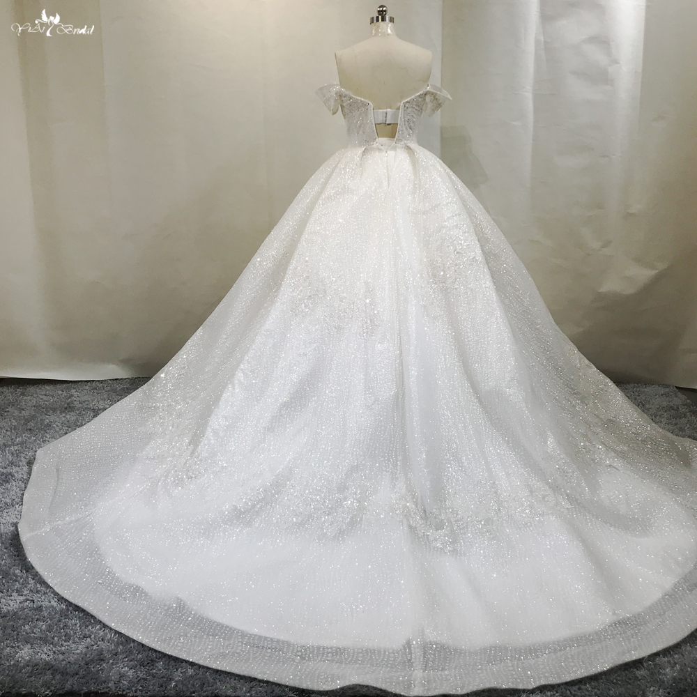 Bestes Luxus-Brautkleid mit glitzerndem Muster, schulterfrei, V-Ausschnitt, RSW1788 Company – Yiai Bridal 11
