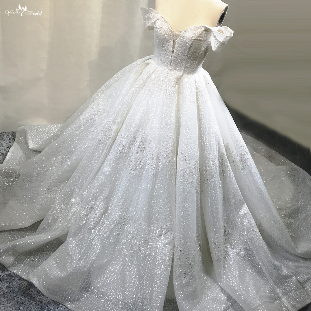 Bestes Luxus-Brautkleid mit glitzerndem Muster, schulterfrei, V-Ausschnitt, RSW1788 Company – Yiai Bridal 8