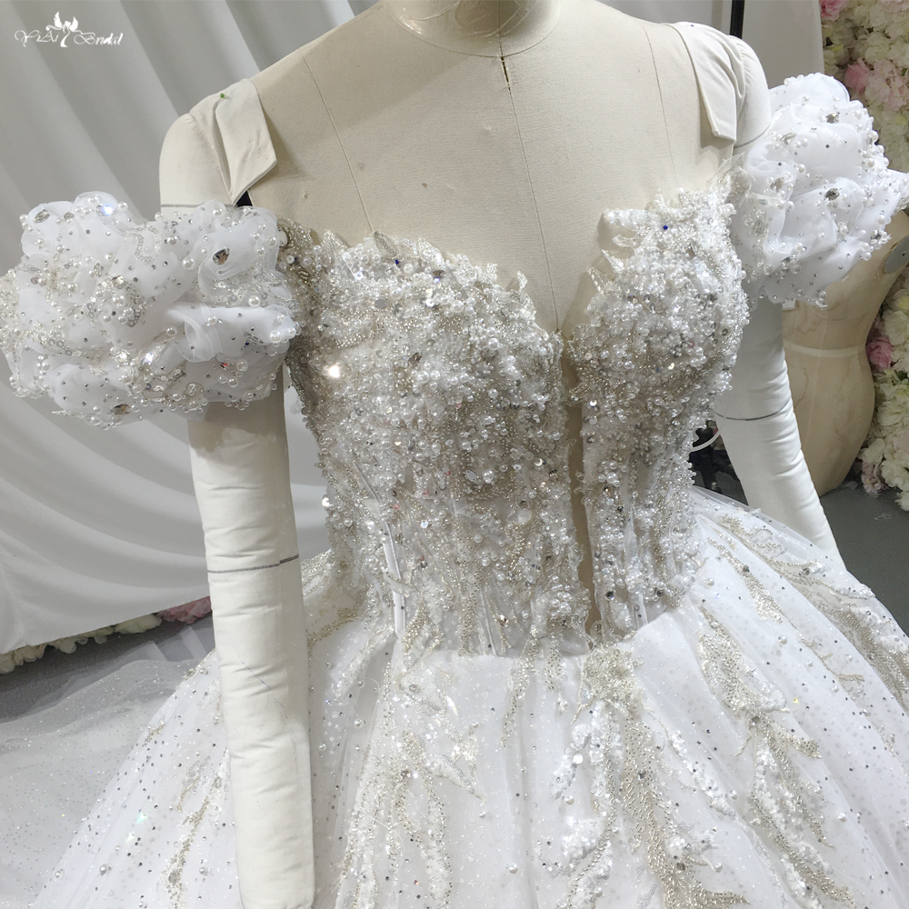 Maßgeschneidertes Ballkleid-Hochzeitskleid im Prinzessin-Stil, schulterfrei, flauschig, RSW1821, Hersteller aus China | Yiaibridal 8
