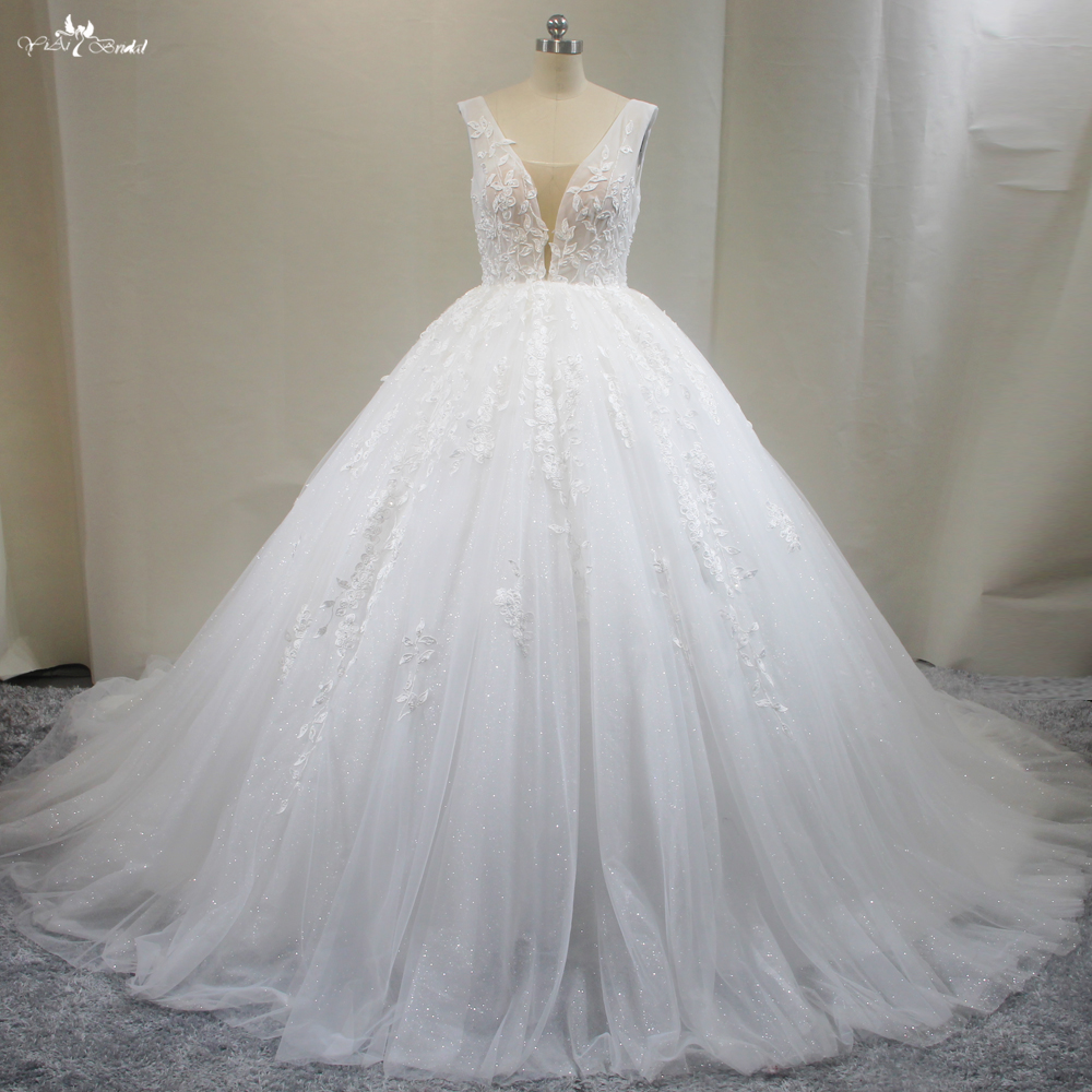 Customized V Neckline Princess Ball Gown Wedding Dress Manufacturers From China | Yiaibridal 5