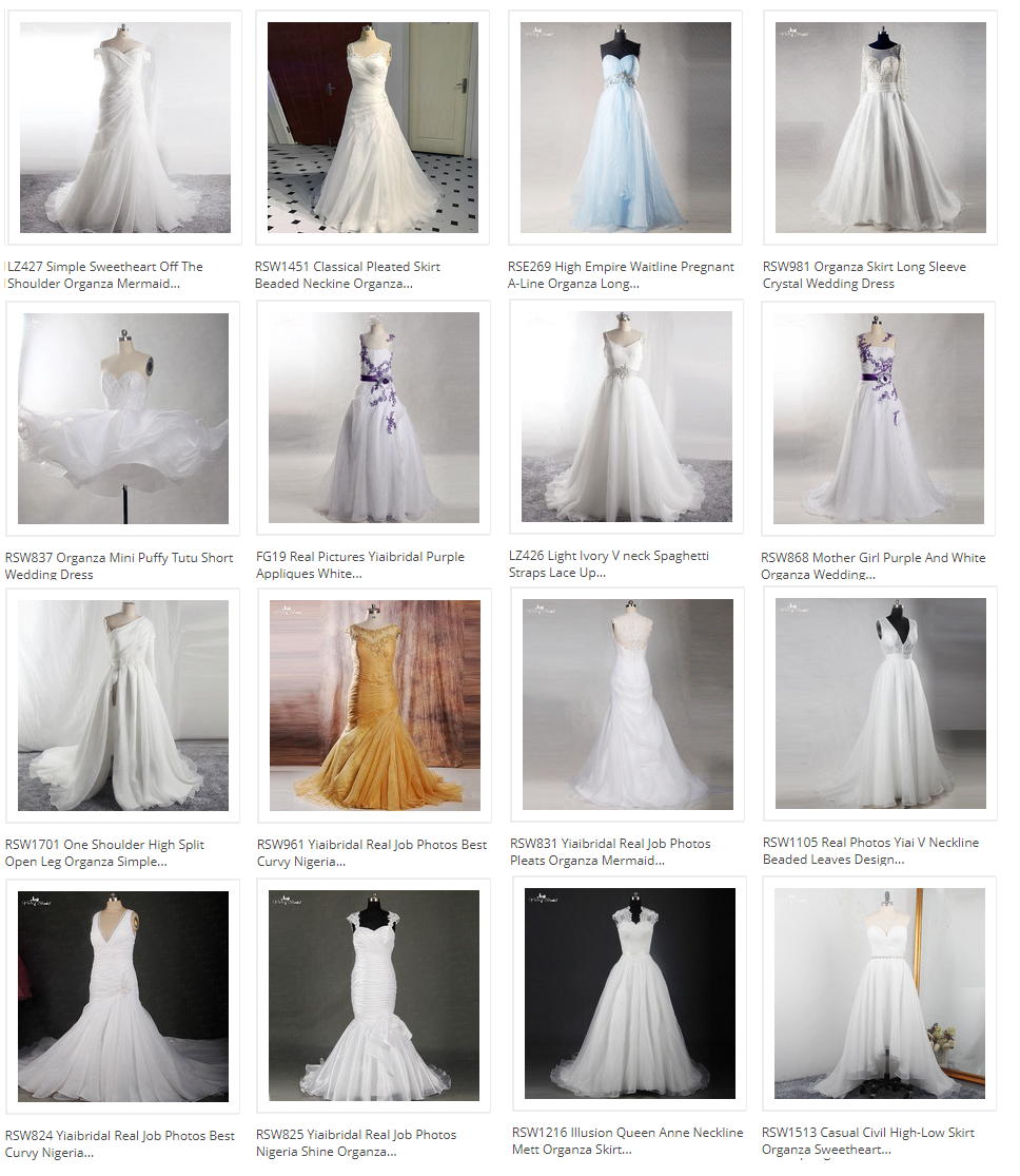 Sleeveless V Neckline Bow Shoulder Organza Skirt Pregnant Wedding Dress RSW1783 9