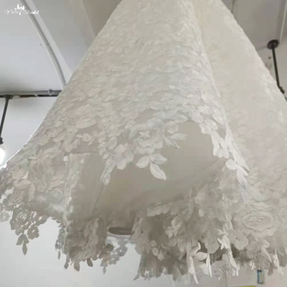 princess ball gown wedding dress Lace Appliques Full Big Volume Skirt Floor Length RSW1803 7