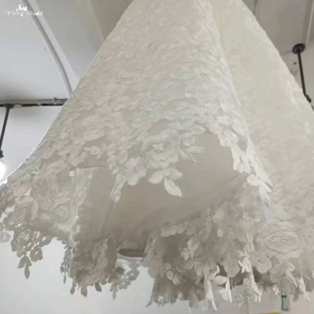 princess ball gown wedding dress Lace Appliques Full Big Volume Skirt Floor Length RSW1803 1