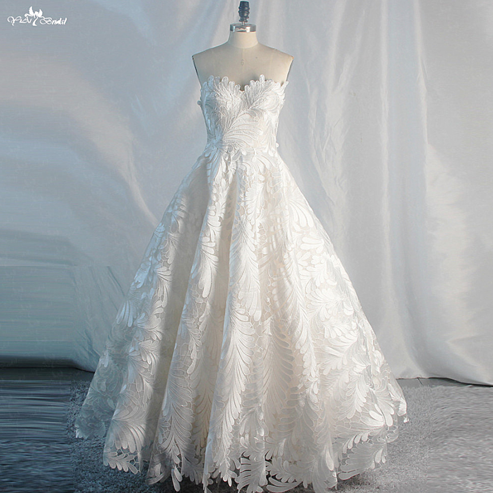 Leaves Lace Pattern Sweetheart Wedding Ball Gown Floor Length RSW1747 10