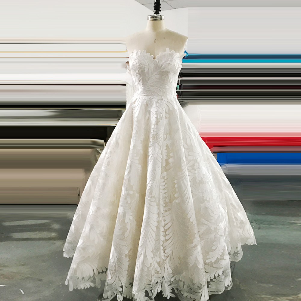 Leaves Lace Pattern Sweetheart Wedding Ball Gown Floor Length RSW1747 8