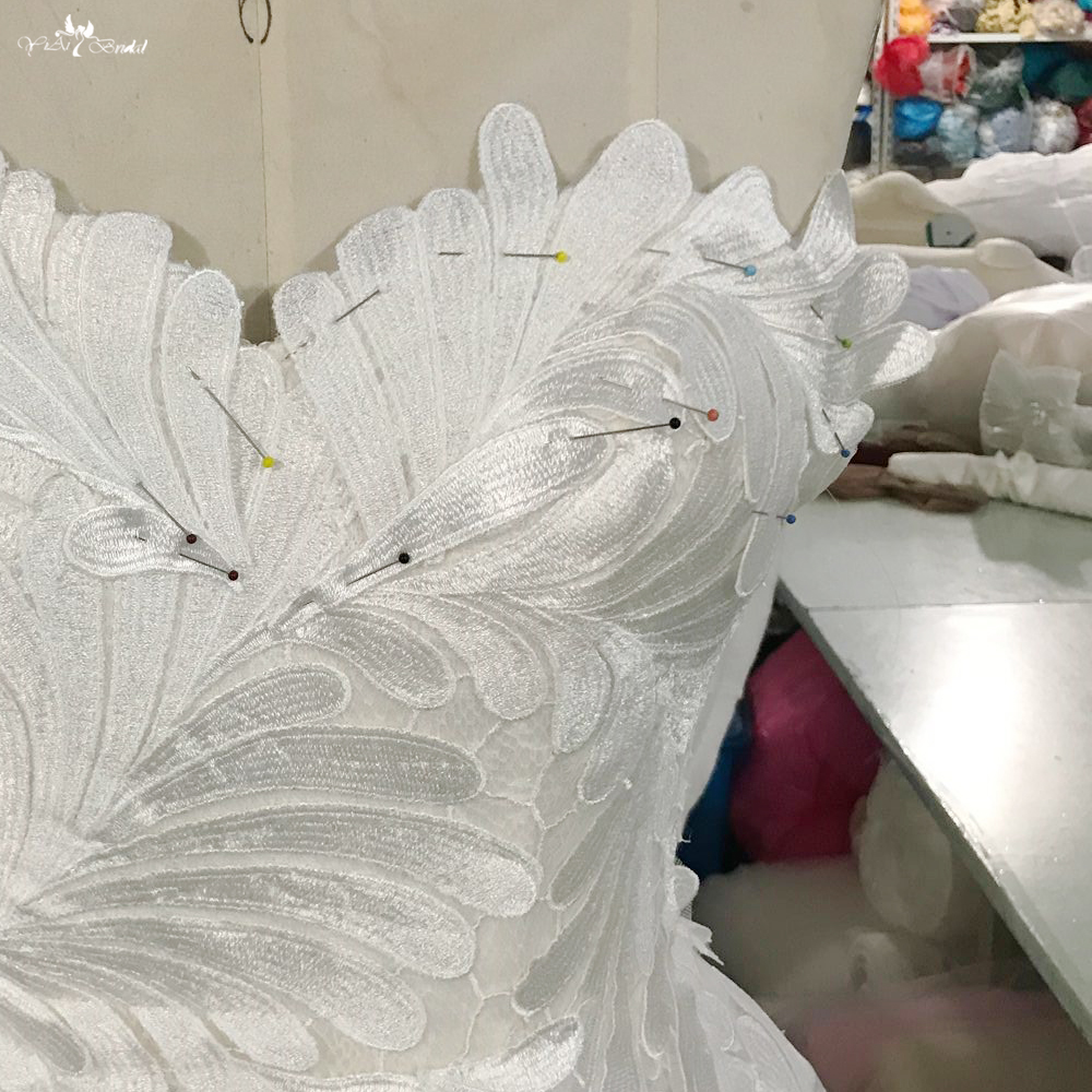 Leaves Lace Pattern Sweetheart Wedding Ball Gown Floor Length RSW1747 9