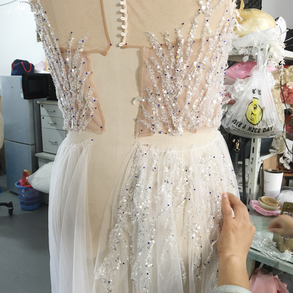 Heavy Beading Luxury Wedding Dress Plus Size Big Woman Long Sleeves RSW1833 8