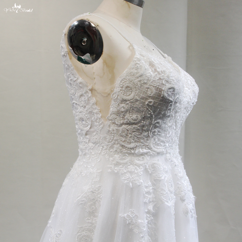 Pregnant Wedding Dress Beaded Lace Appliques A Line Destination Wedding Dresses RSW1781 8