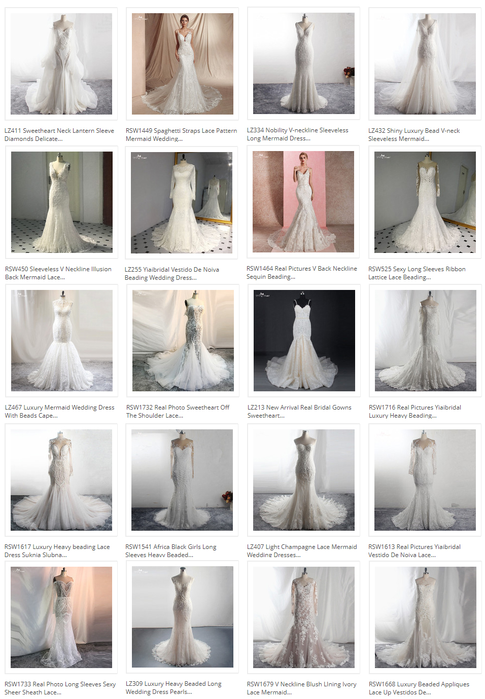 Mermaid Lace Wedding Dress customization With Detachable Long Sleeves RSW1778 Supplier From China | Yiaibridal 14