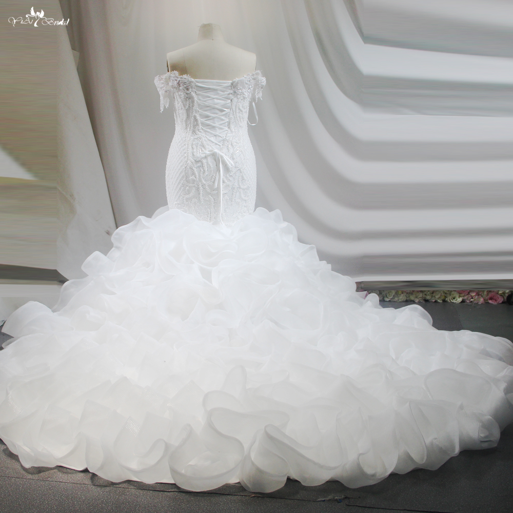 RSW1832 Возлюбленная с плеча Организационная оболочка плюс русалка свадебное платье русалки для больших женщин 11