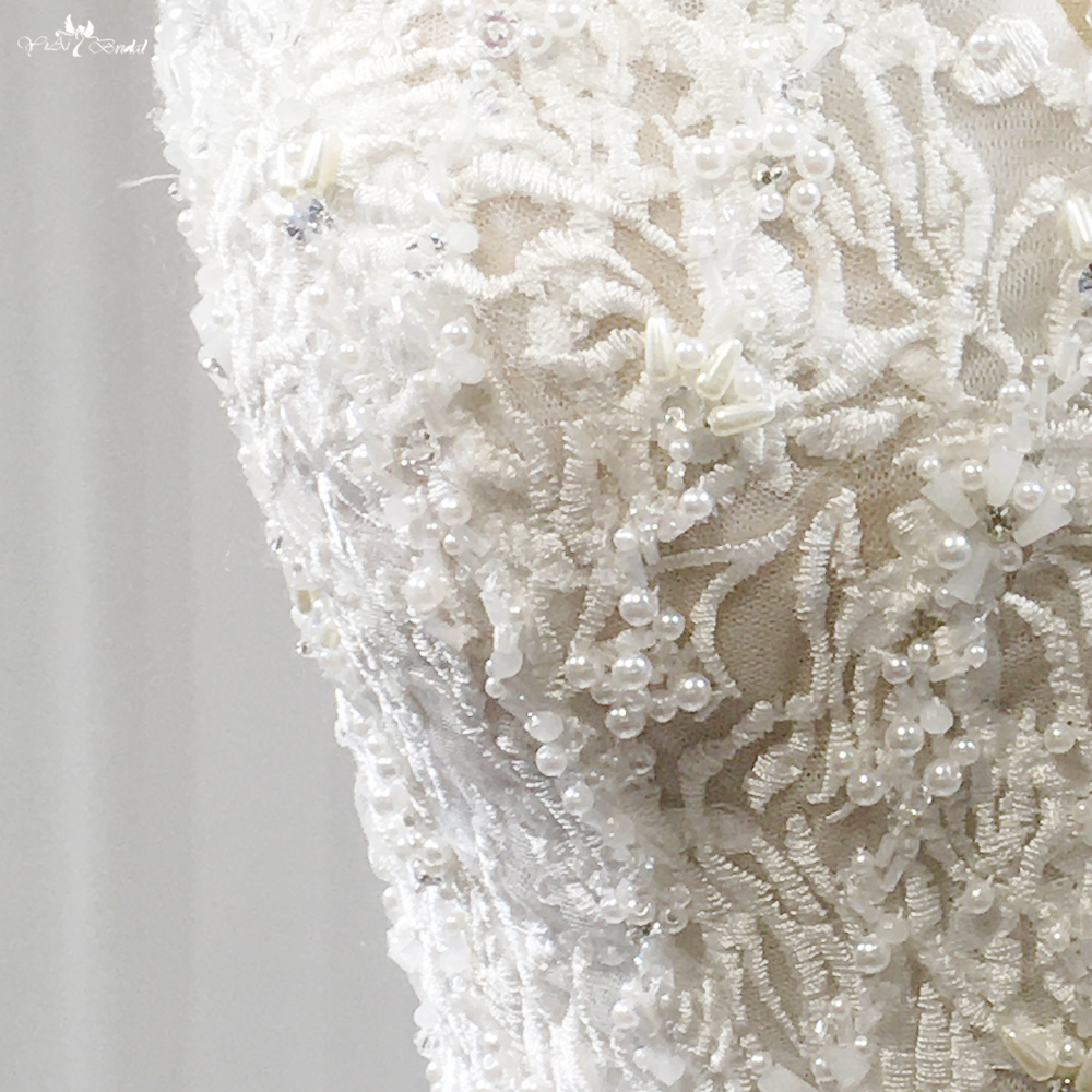 V Neckline Lace Wedding Dress Cap Sleeves With Detachable Train 7