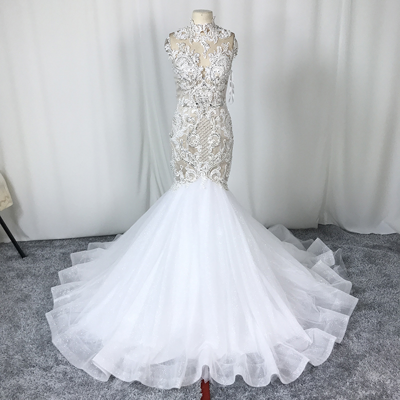 Personalizado Luxo Beading Renda Apliques Robe De Mariee Vestido Novia Com Cauda Destacável Fabricantes Da China 10