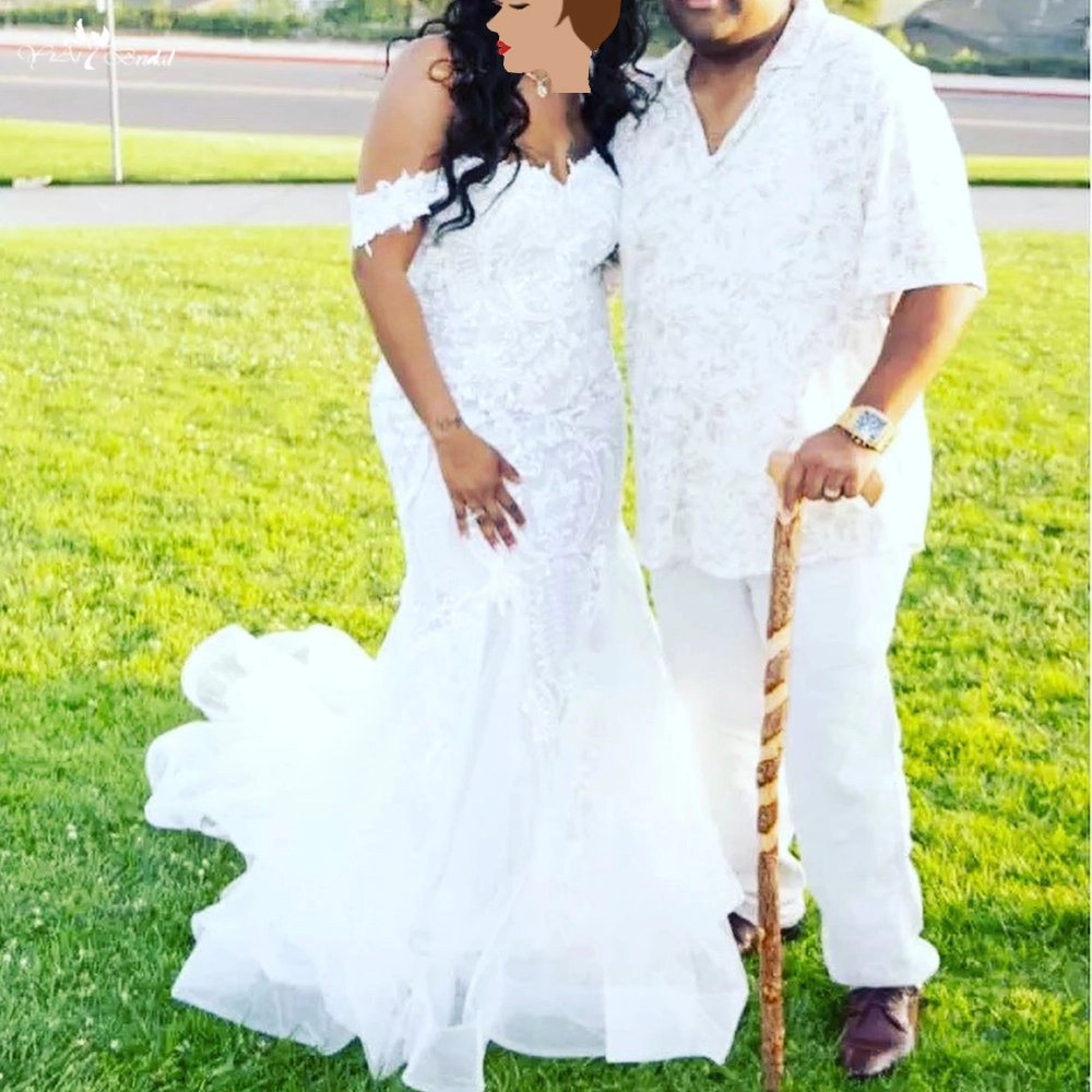 Customized Sweetheart Off The Shoulder Lace Mermaid Maternity Wedding Dress manufacturers From China | Yiaibridal 1