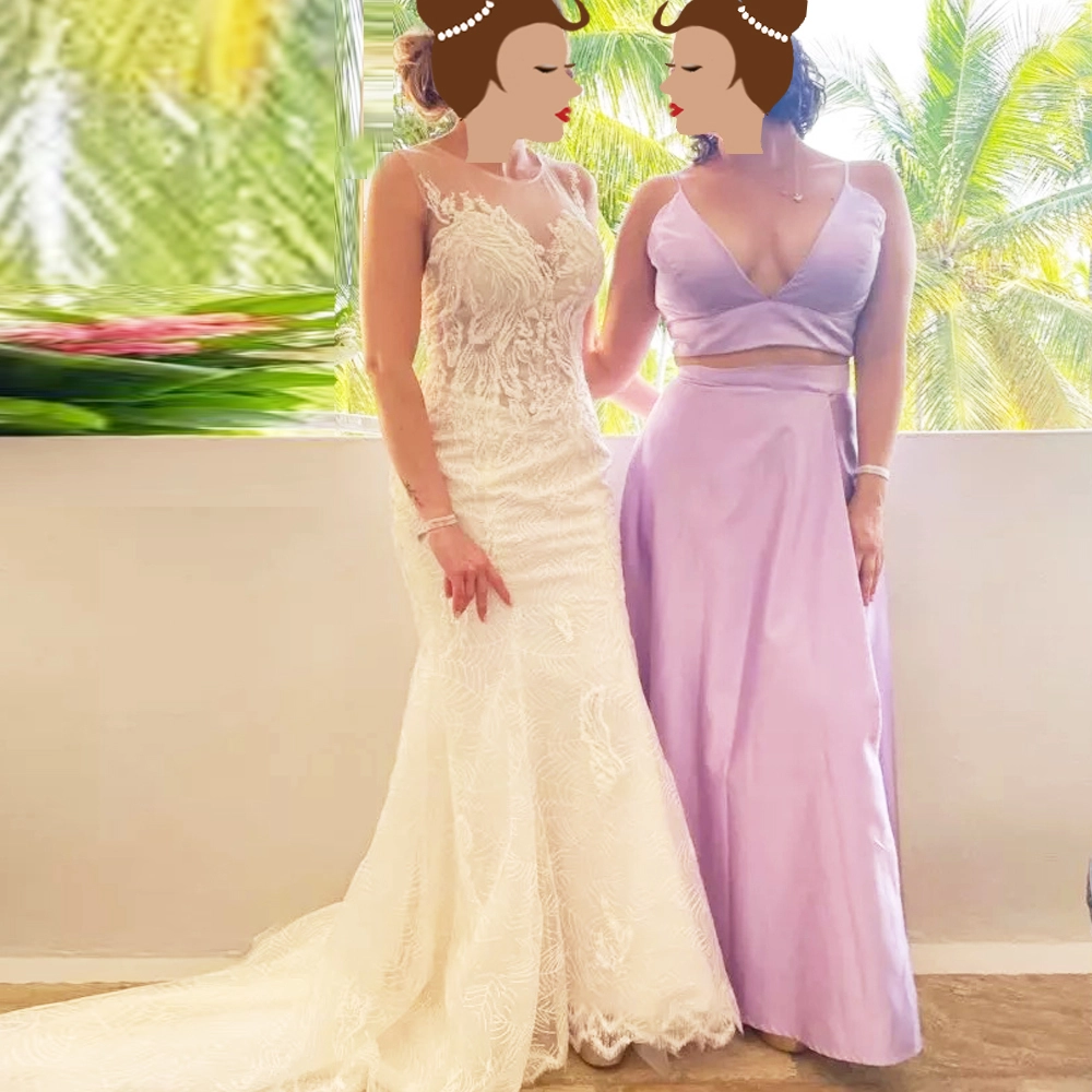 Luxury Beaded Long Wedding Dress with Pearls Mermaid Style and Crystal Lace Appliques 1