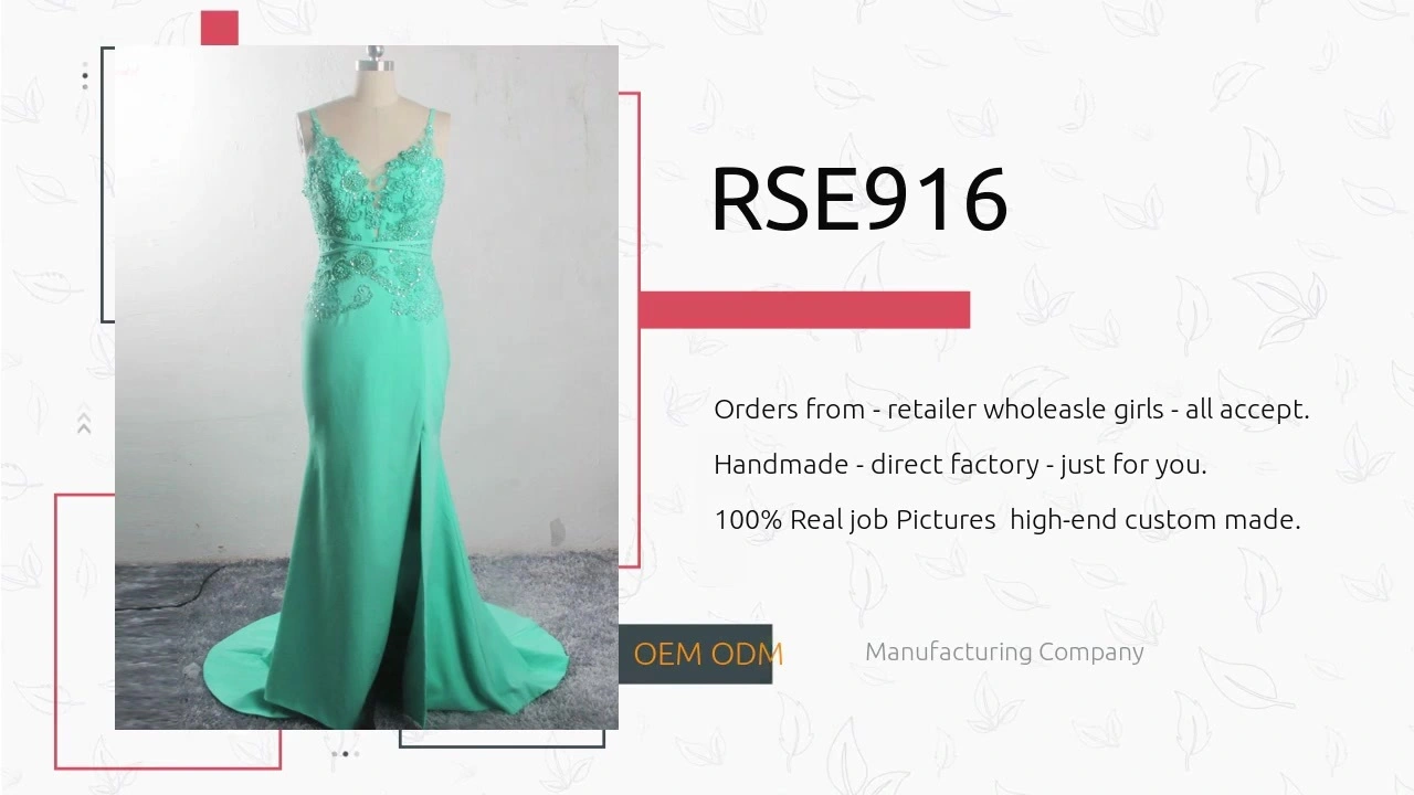 Best Turquoise Lace Evening Dress Backless Mermaid Prom High Slit Dresses Factory Price - Yiaibridal 1
