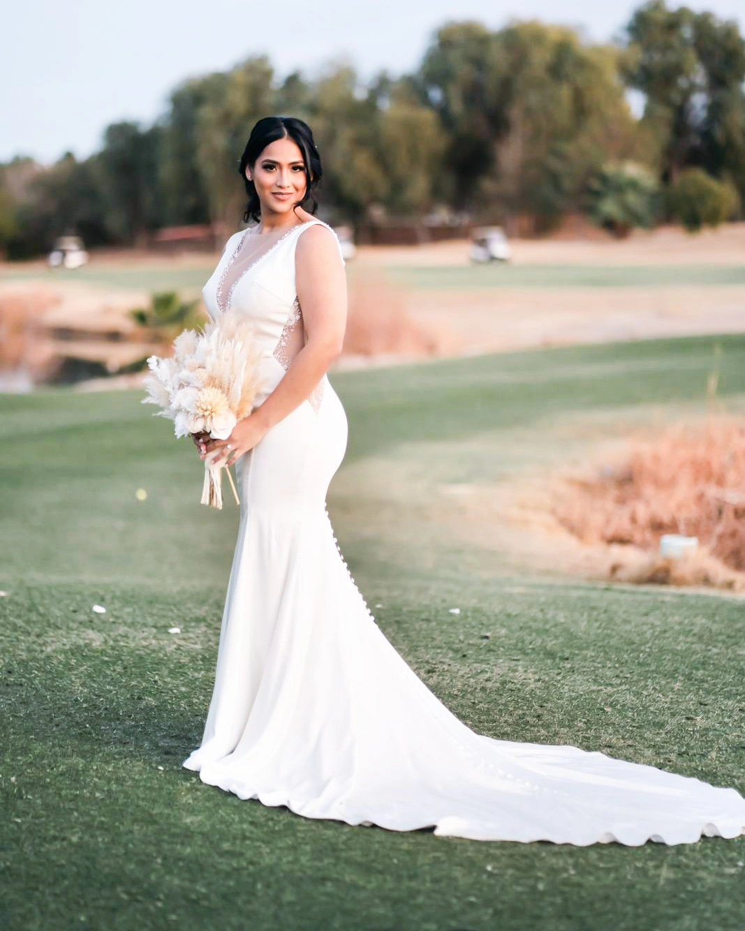 Sexy V-Neck Mermaid Wedding Dress With Detachable Train 1