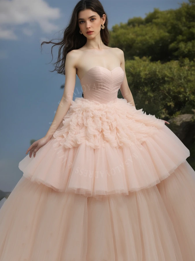 Manufacture Of Wedding Dresses And Gala Events RSW1841 Pink Puffy Tulle Ruffles Quinceañera Dream Dress 2025 Sweet 16 Dresses Princess 1