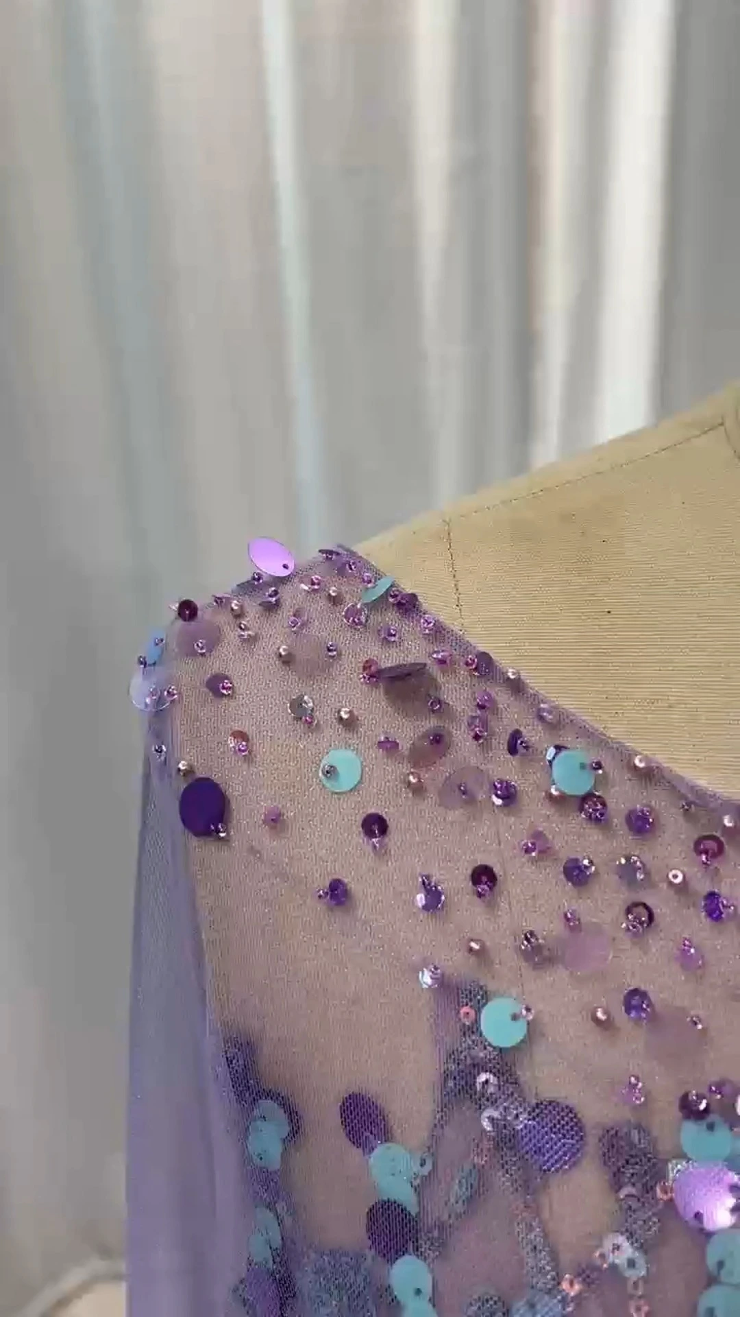 Lilac Evening Dresses RSE1056 Lace Appliques 3/4 Sleves Prom Gowns Graduation Dress Wedding Guest Dress 1