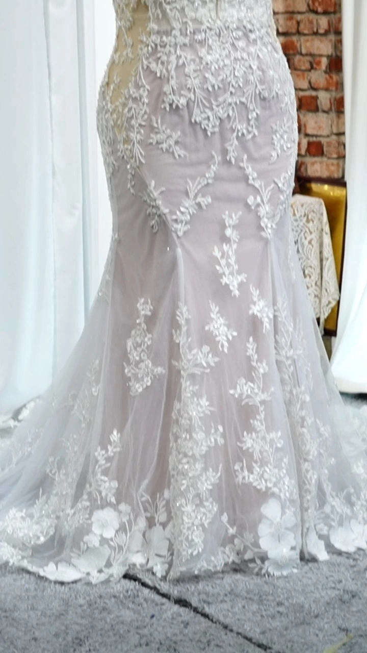 Sexy Sleeveless Lace Mermaid Bridal Dress Cut Out Size RSW2122 Plus Size Wedding Dresses 1