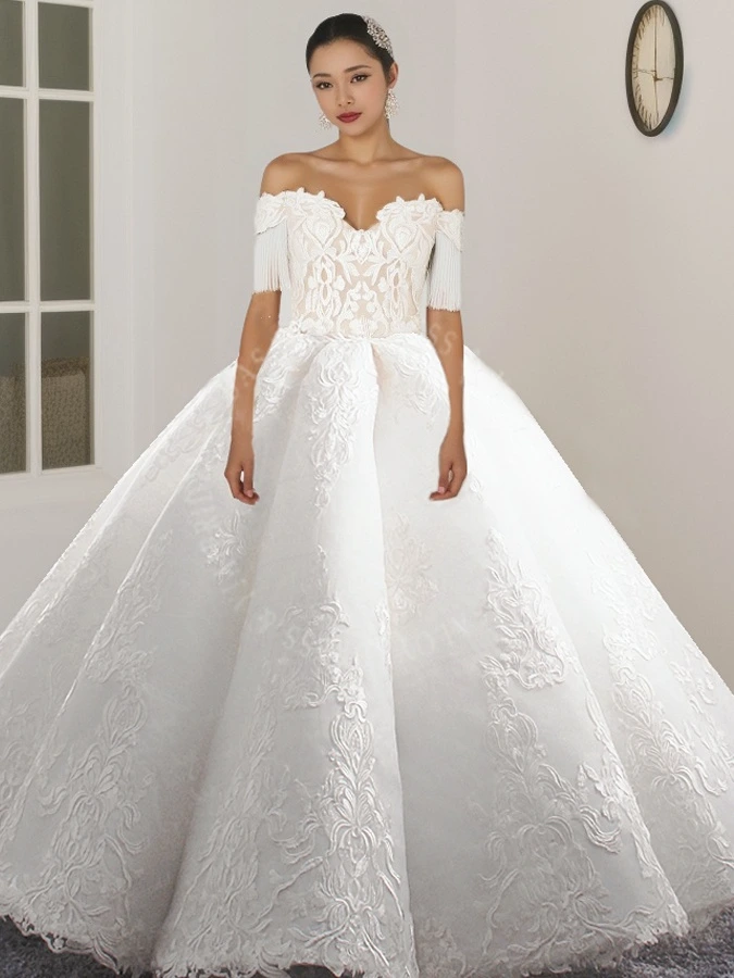 Sweetheart Neck Off The Shoulder LZ380 Wedding Dress Ball Gown 1