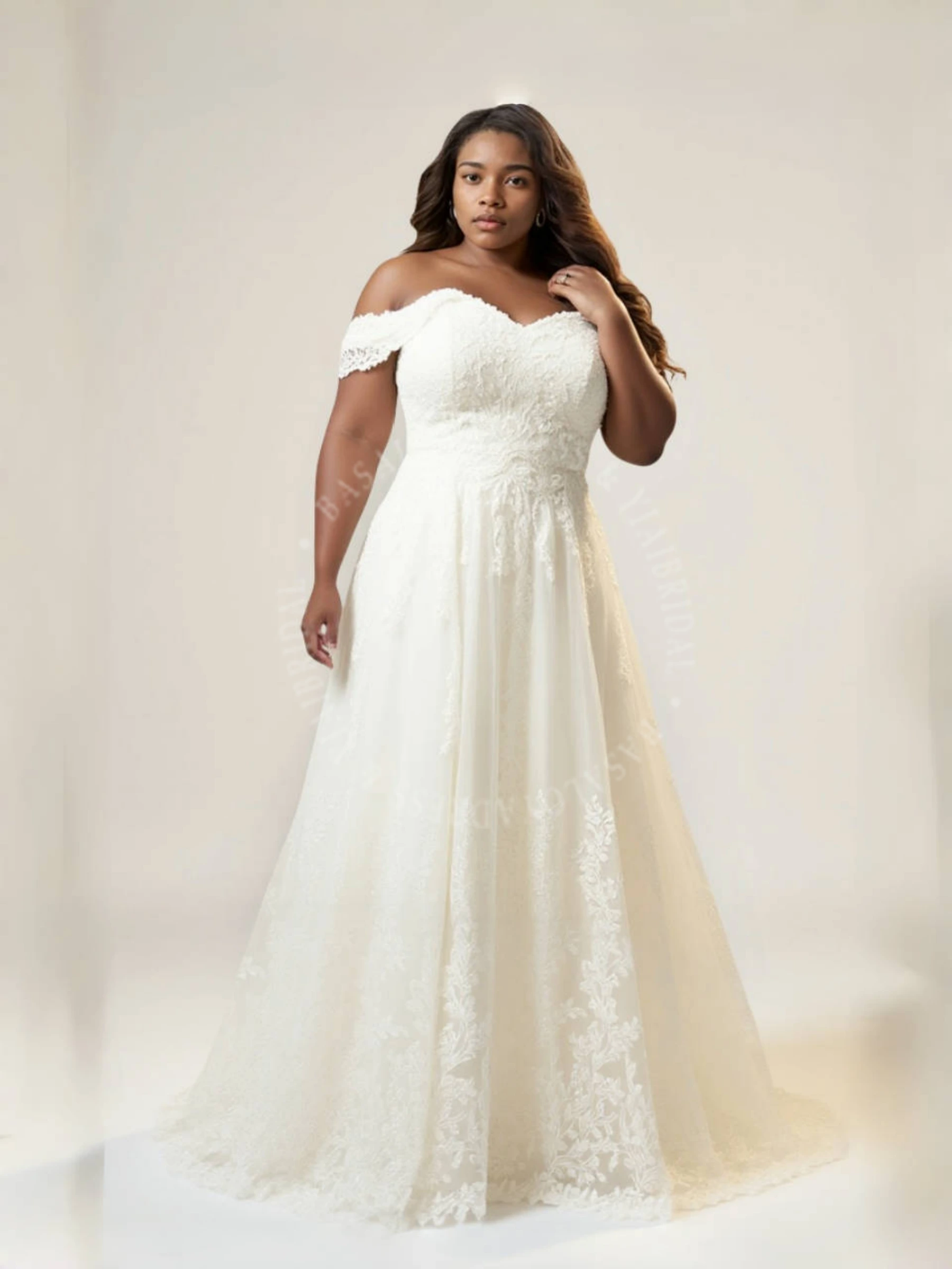 PWD00011 Висококачествена булчинска булчинска рокля с дантелени апликации с открити рамена и големи размери по поръчка 1