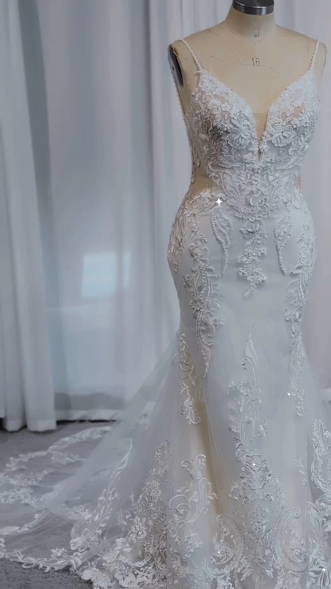 Trending Mermaid Wedding Dress Designs For 2025 RSW2328 Spaghetti Straps Mermaid Wedding Dress Applique Open Back Plus Size Bridal Gown 1