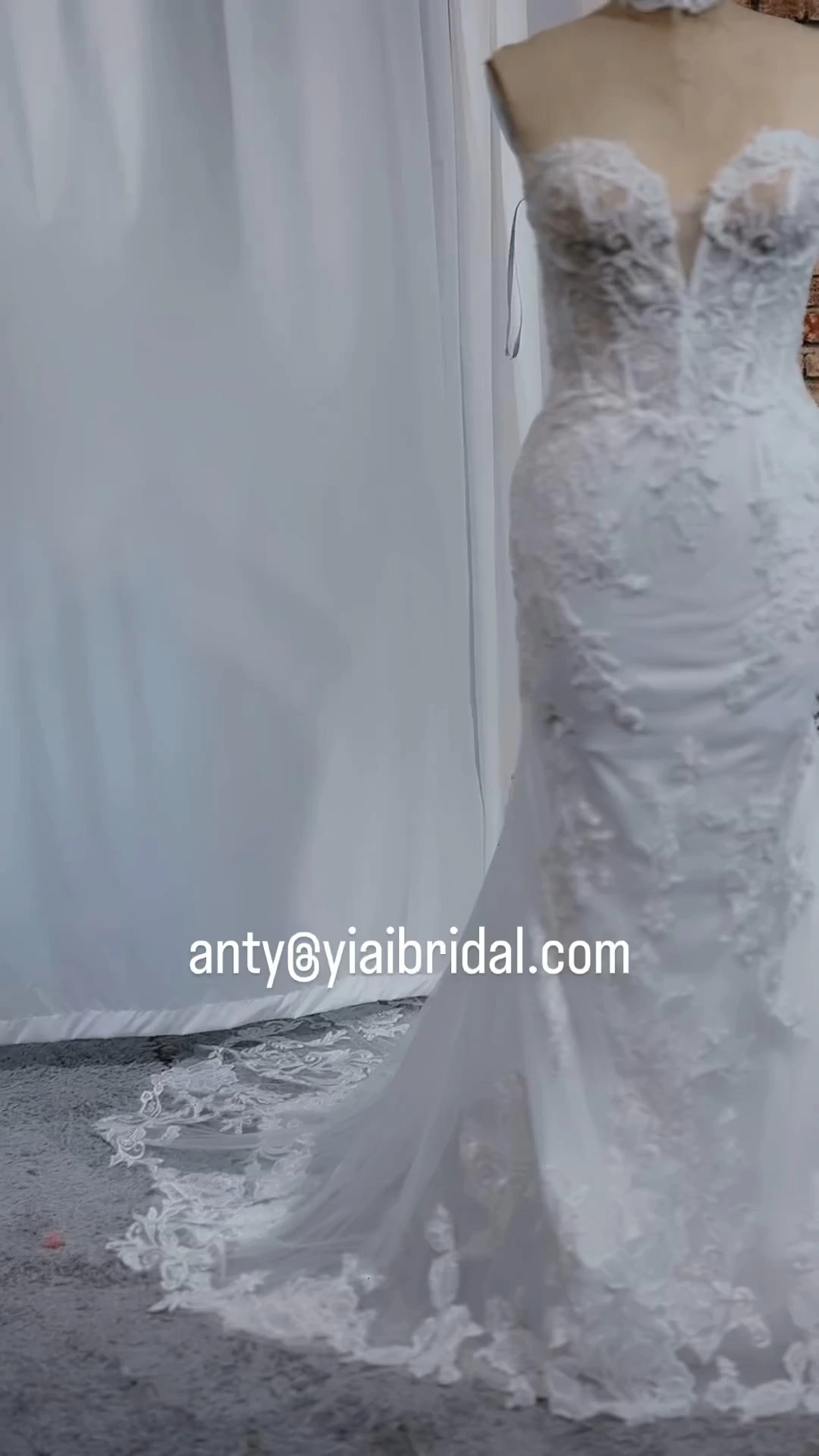 Atacado Lace Bridal Strapless Decote Coração Beaded Gown RSW2149 Feito Sob Medida Mergulho Sereia Vestido De Noiva 1