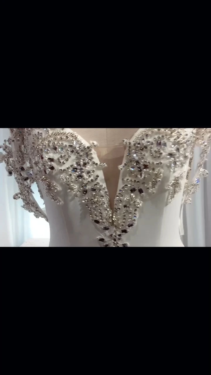 Stunning Wedding Dresses Off The Shoulder Sweetheart Neckline Shimmering Beaded Details RSW2154 Big Mermaid Bridal Sample Wedding Dress 1