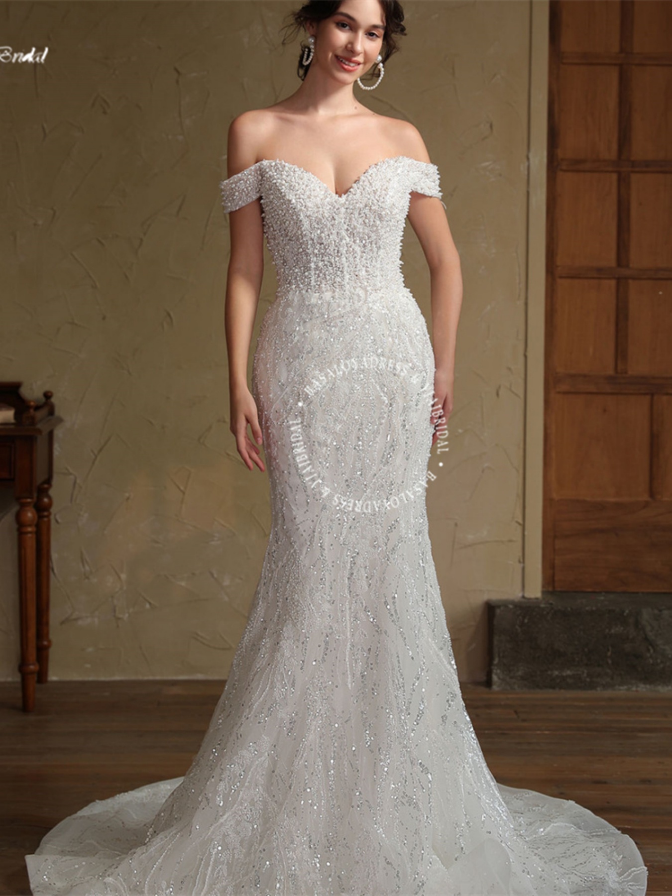 RSW2261 Off Shoulder Mermaid Bridal Dresses Plus Size African Mermaid ...