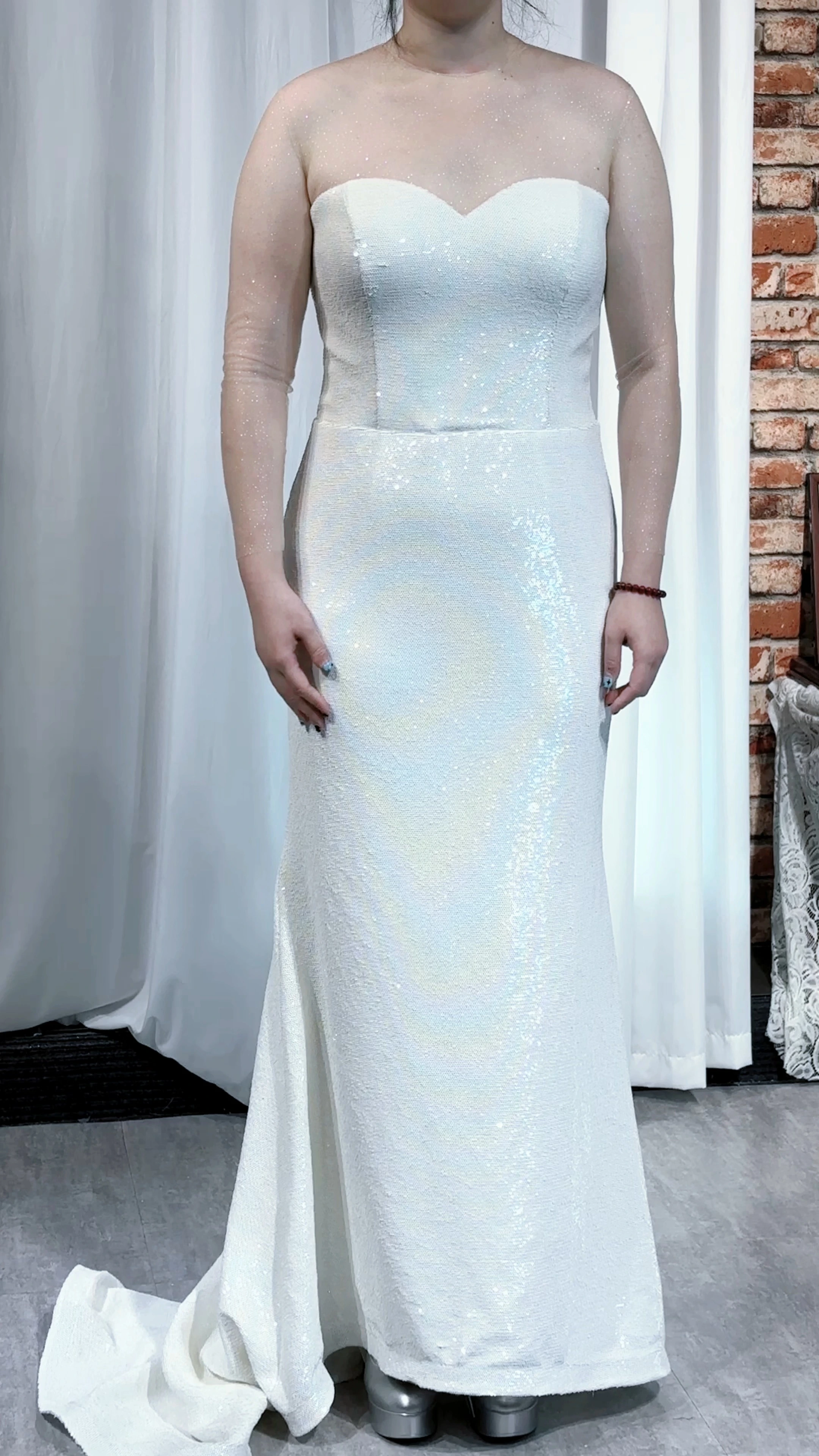 RSW2231 Потрясающее платье MIDI платье Bodycon Chic Sequin Wedding Dress Sweath for Plus Size Женщины 1