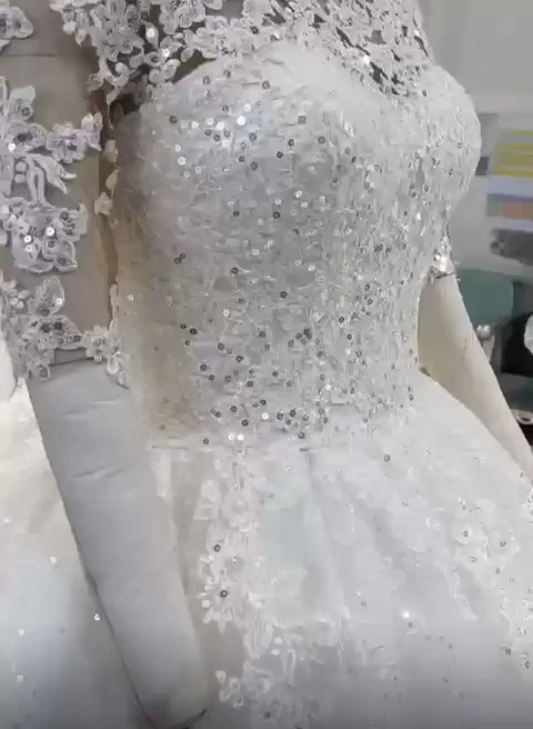 RSW2341 Ball Gown Bridal Gowns Plus Size Elegant Off-Shoulder Lace Princess Wedding Dress With 1/2 Sleeves And Sweep Train Vestidos De Novia 1