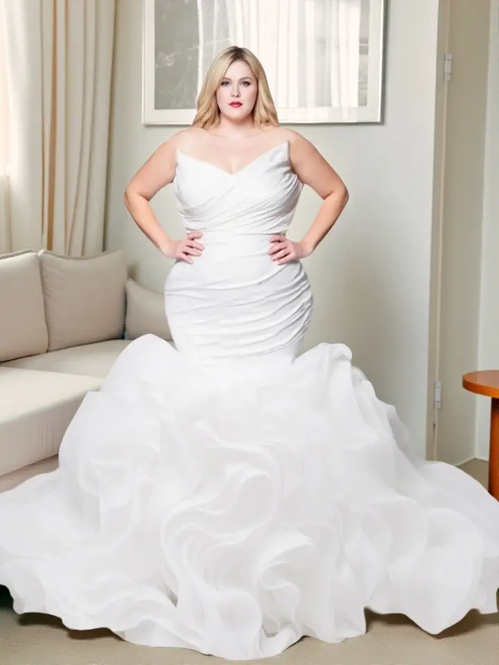 ウェディングドレス レース マーメイド ブライダル ガウン ロング