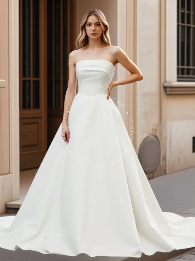 ホワイト Aライン ウェディングドレス ホワイト Aライン ウェディングドレス