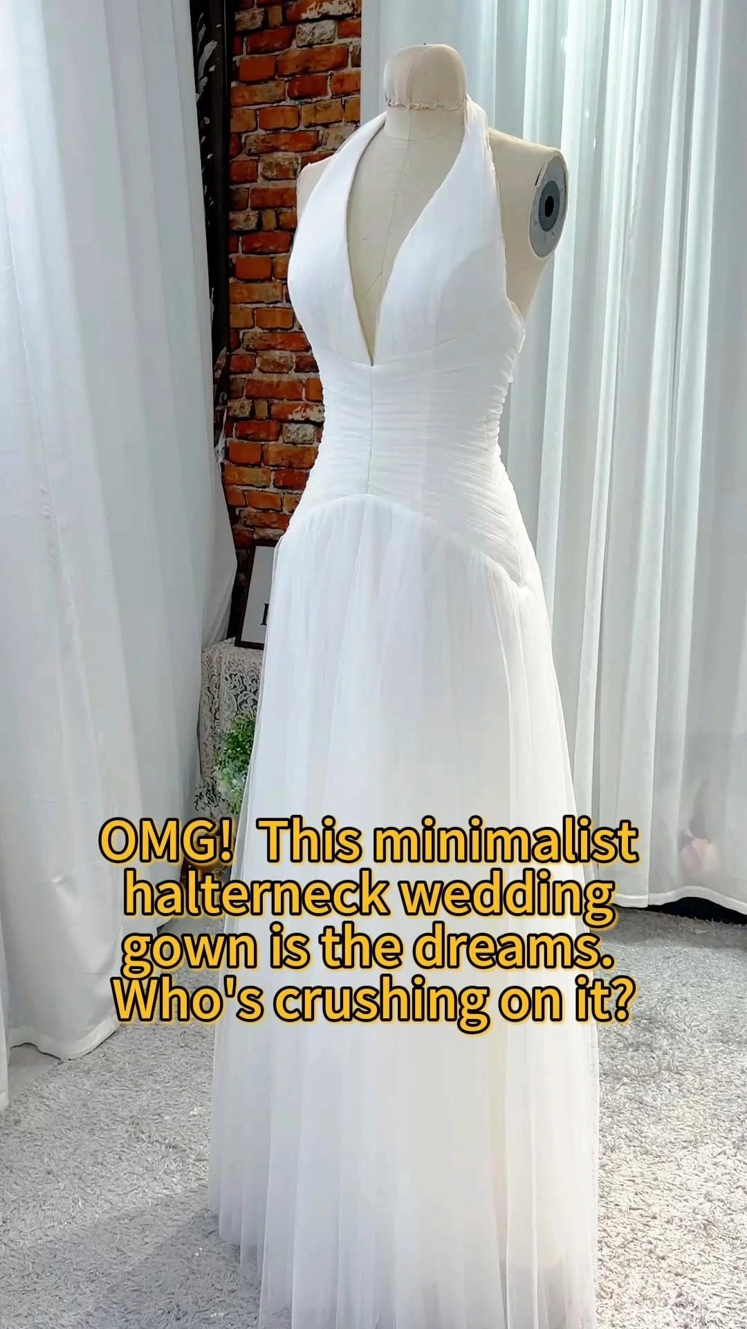 RSW2397 Kadınlar İçin Düşük Bel A Kesim V Yaka Sırtı Açık Gelinlikler Gelinler İçin Kolsuz Pileli Tül Gelinlik 1