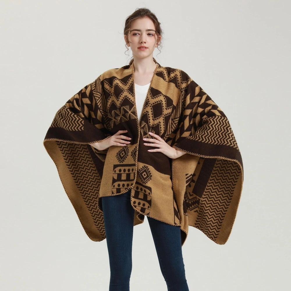 Wholesale Finland Bohemian Geometry Cashmere Ponchos Mestyler DP140 1