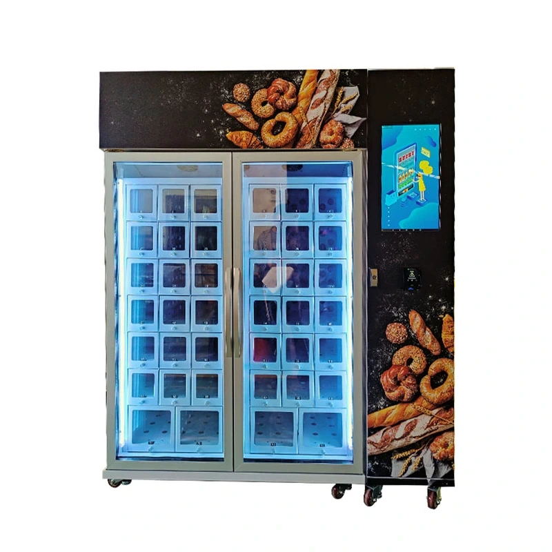 Freezer Locker Vending Machine, with a 21.5 - inch touchscreen and Android 11.1 OS, offers adjustable cooling from - 22℃ to 20℃, multiple payments, and 24 - hour operation. 