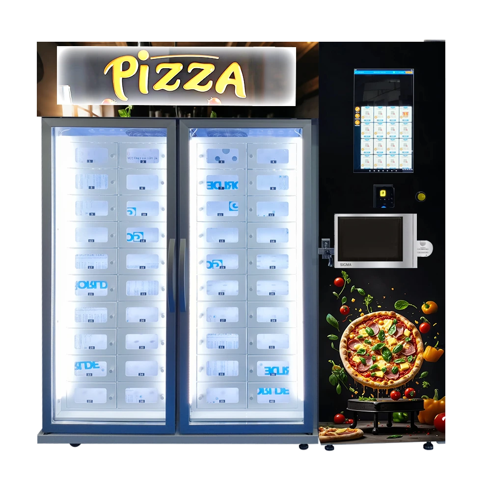 Combo Pizza Vending Machine Support Microwave Instant Heating With Branded Light Box & Instant Payment With Card Reader 1