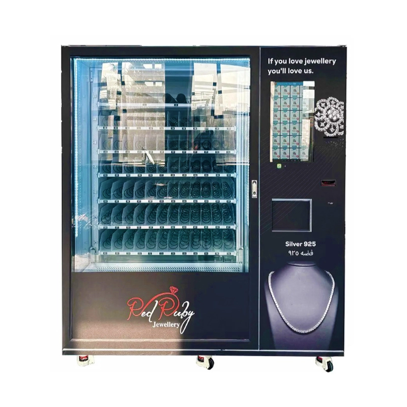 Jewelry vending machines with elevator pickup and high-standard security, designed for luxury shopping malls, offering safe and convenient purchases.