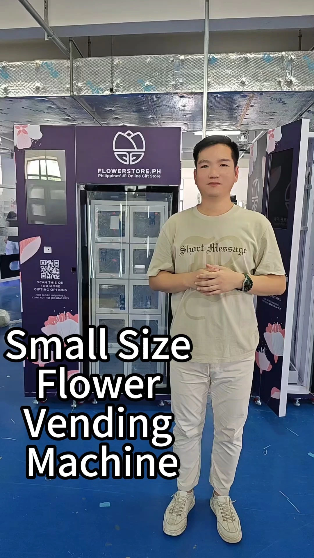 Refrigerated Flower Vending Machine with Remote Monitoring, Inventory Management, and Shelf-Life Alerts for Flower Shops.