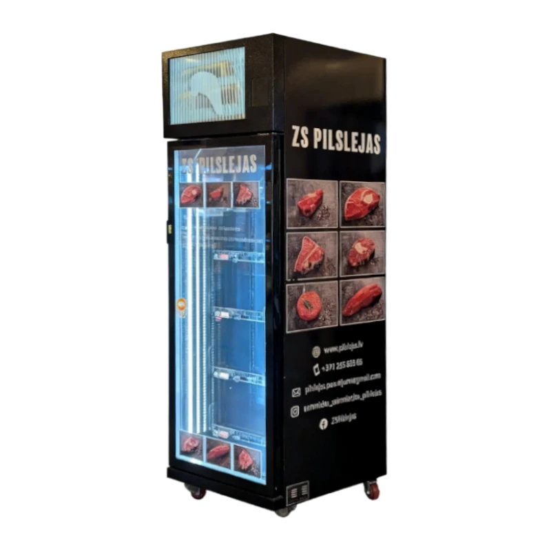 Frozen Meat AI Vending Freezer with Weight Sensors | Smart Fresh Food Retail 1