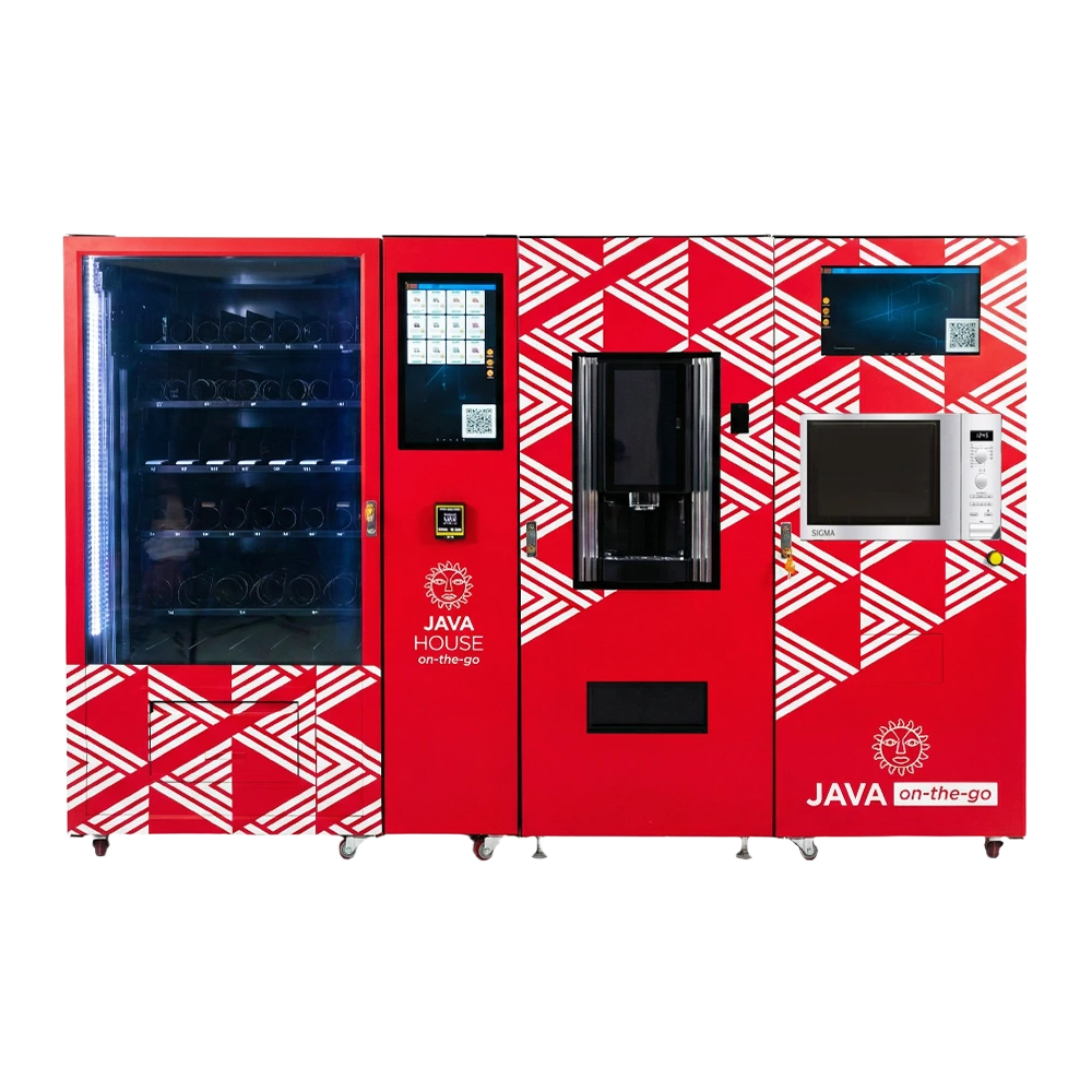 3-in-1 Combo Vending Machine with Coffee Maker & Microwave | All-in-One Food Drink & Hot Meal Station 1