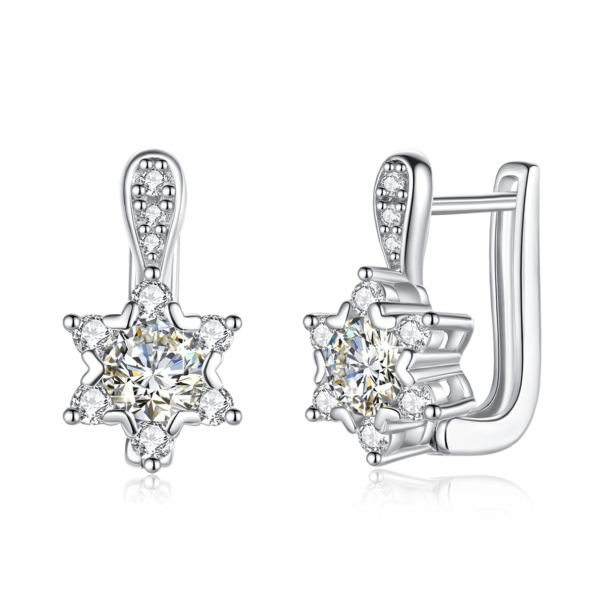 Cute Star Drop Earrings 0.5 Carat Moissanite 925 Silver 1