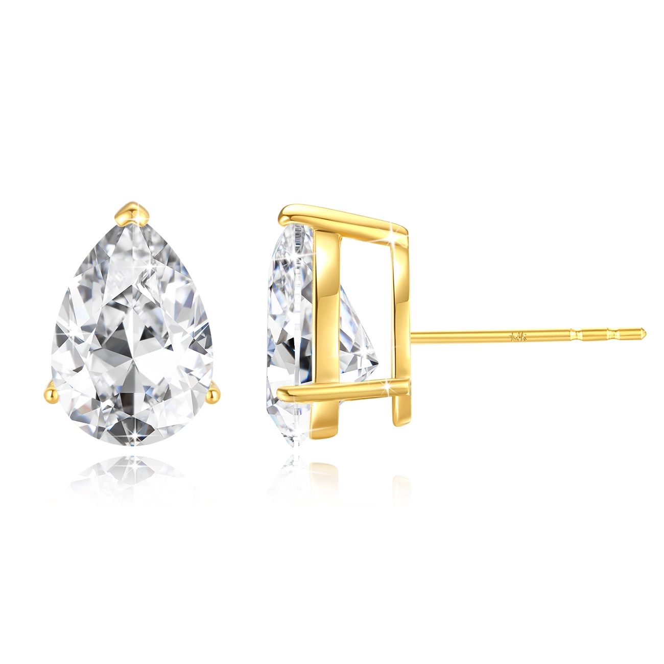 Moissanite Pearl Diamond náušnice skutečné 14K zlato luxusní šperky 1
