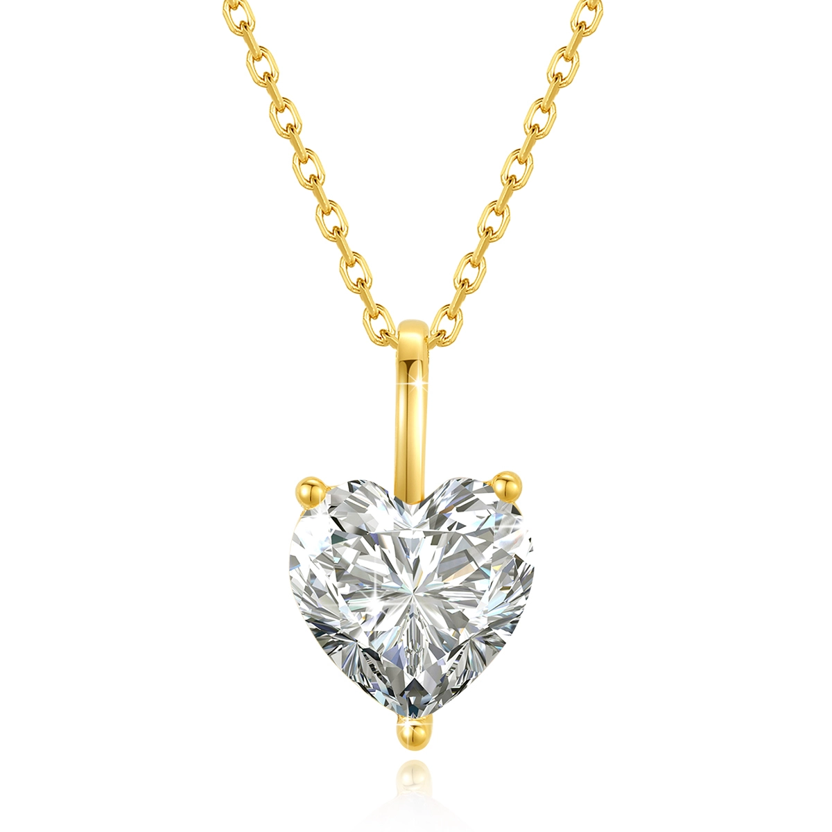 Zlaté srdce náhrdelník 1ct 3ct moissanite diamant 14K zlatý přívěsek dodavatel 1