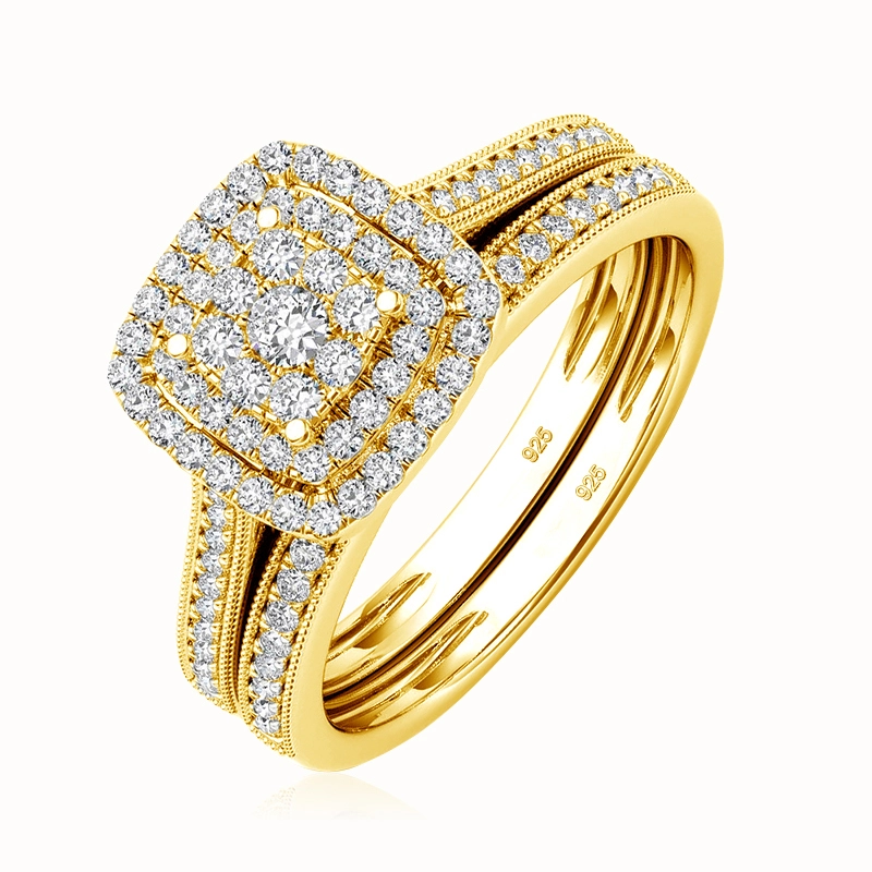 Wholesale Wedding Ring Sets Fine Jewelry Moissanite 925 Silver 1