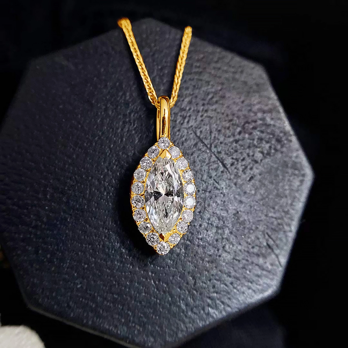 Diamond Necklace Women 1ct Moissanite Marquise Cut 1