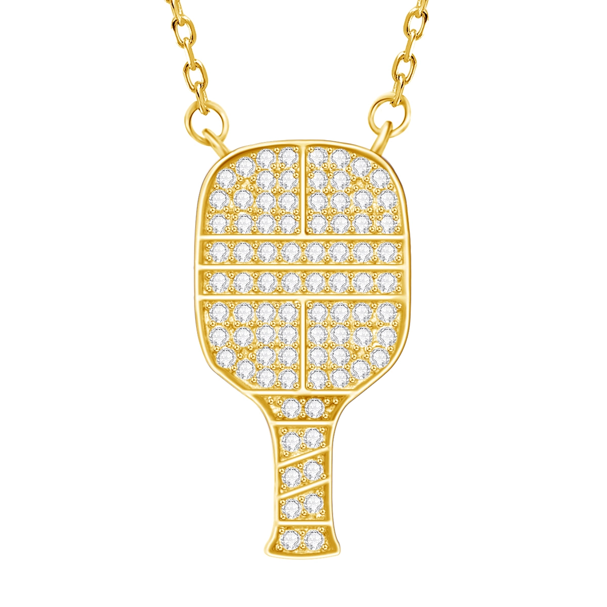 Custom Necklace Pendant Moissanite Pickleball Racket Design 1
